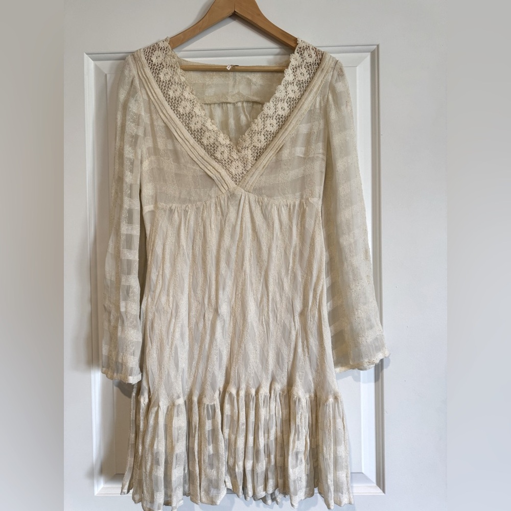 Free People off white gauze dress